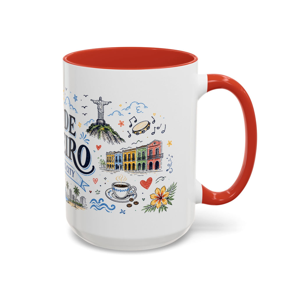 Rio de Janeiro Coffee Mug | Brazil Souvenir Travel Gift | Accent Color Ceramic 11oz 15oz