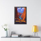 Grand Canyon United States Framed Poster | Vintage Travel Wall Art | Black Walnut White Frame | 16x24 20x30