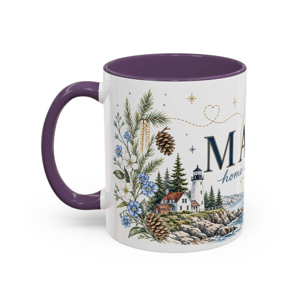 Maine State Mug | Moving Away, Long Distance Friendship Gift | 11oz 15oz Accent Mug