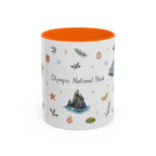 Olympic National Park Christmas Mug | Watercolor Travel Souvenir | Holiday Gift | Accent Ceramic Coffee Cup 11oz 15oz