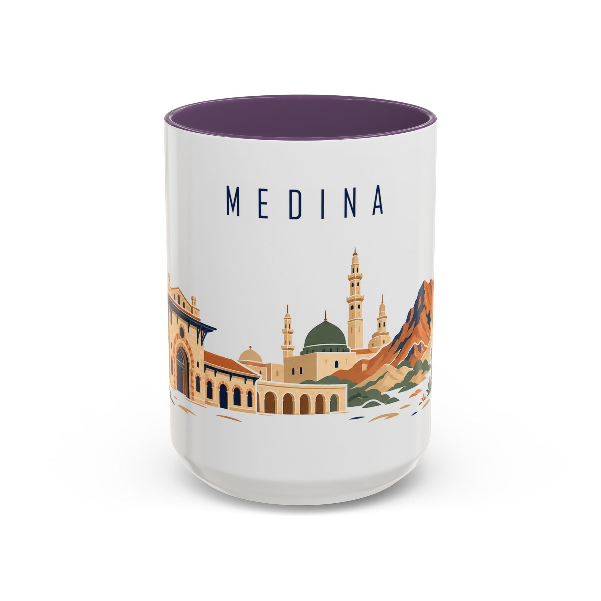 Medina Coffee Mug | Saudi Arabia Travel Souvenir | Porcelain Decal City Gift | 11oz 15oz Accent Mug