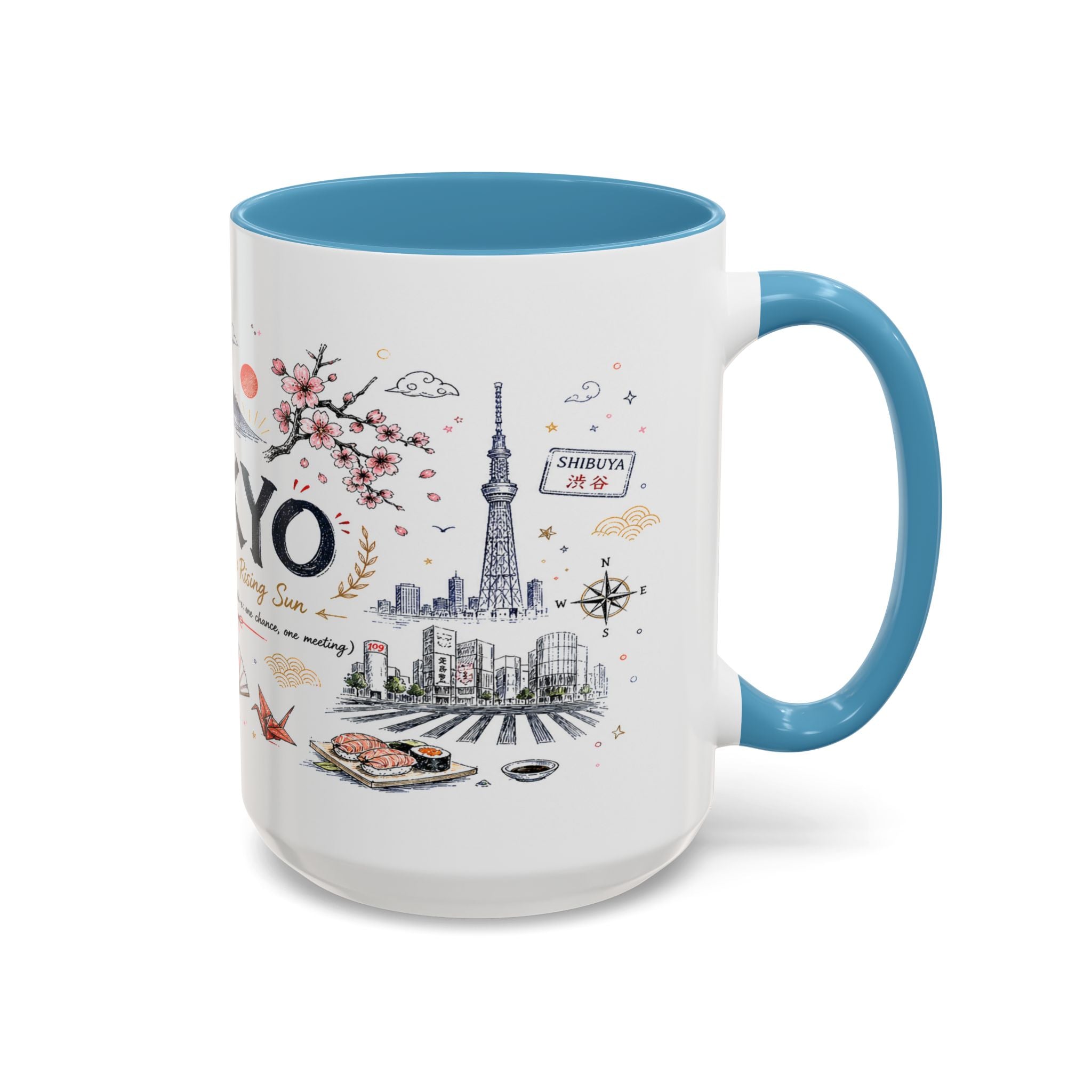 Tokyo Coffee Mug | Japan Souvenir Travel Gift | Accent Color Ceramic 11oz 15oz