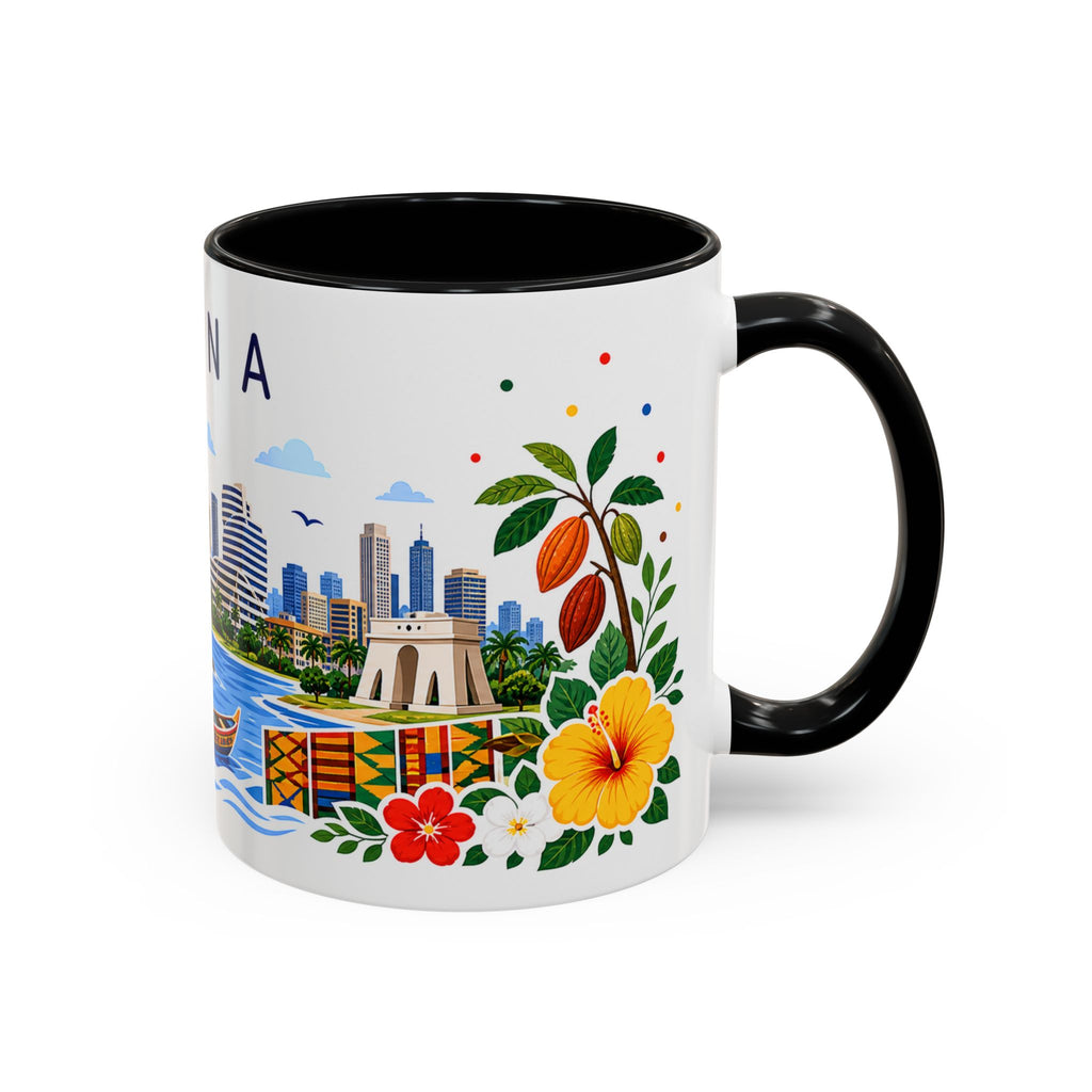 Ghana Coffee Mug | Travel Souvenir Accent Mug | Place Gift Ceramic Cup 11oz 15oz
