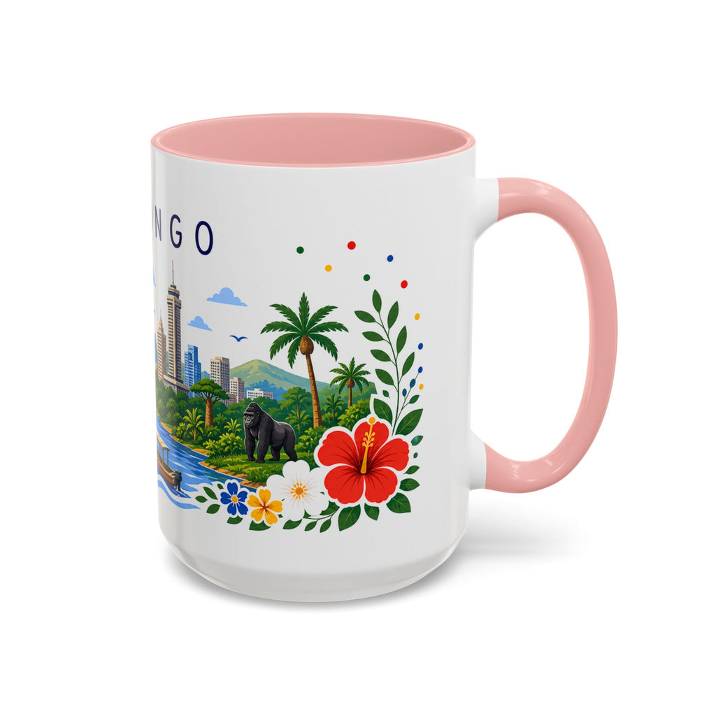DR Congo Coffee Mug | Travel Souvenir Accent Mug | Place Gift Ceramic Cup 11oz 15oz