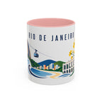 Rio De Janeiro Coffee Mug | Brazil Travel Souvenir | Porcelain Decal City Gift | 11oz 15oz Accent Mug