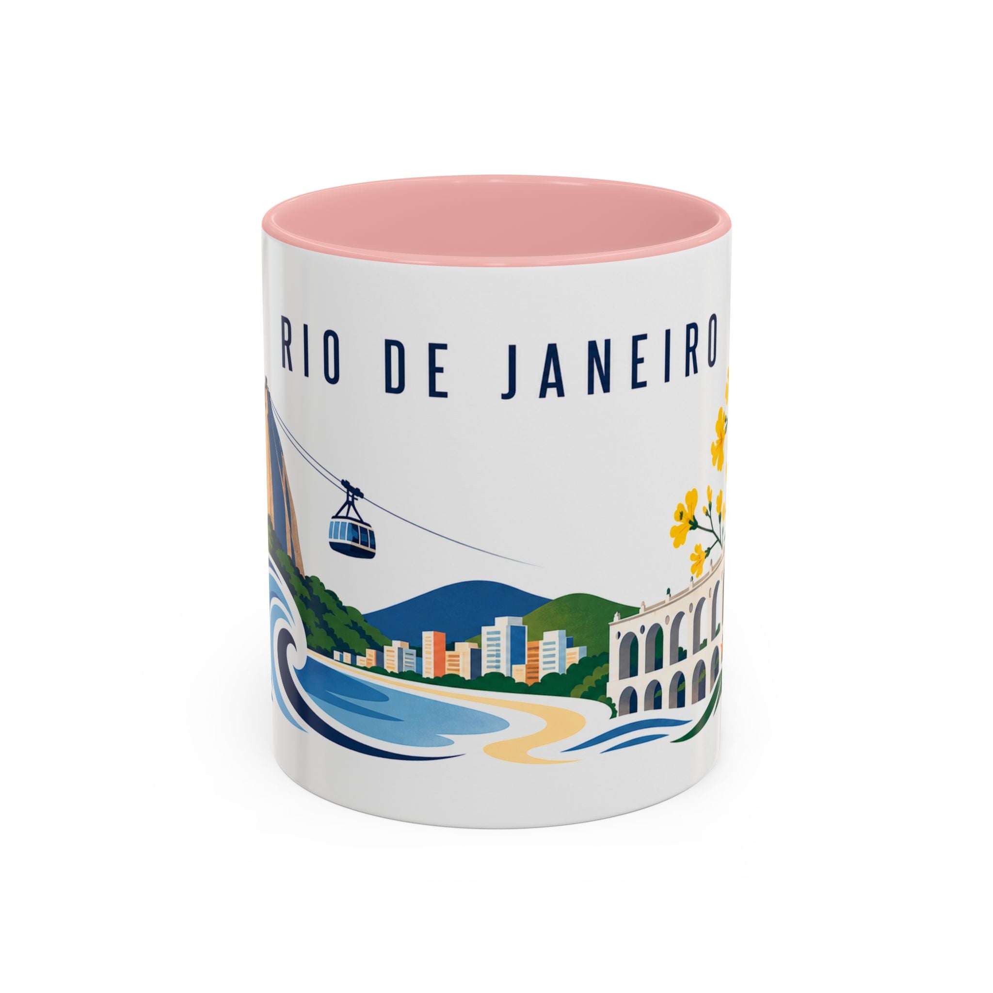 Rio De Janeiro Coffee Mug | Brazil Travel Souvenir | Porcelain Decal City Gift | 11oz 15oz Accent Mug