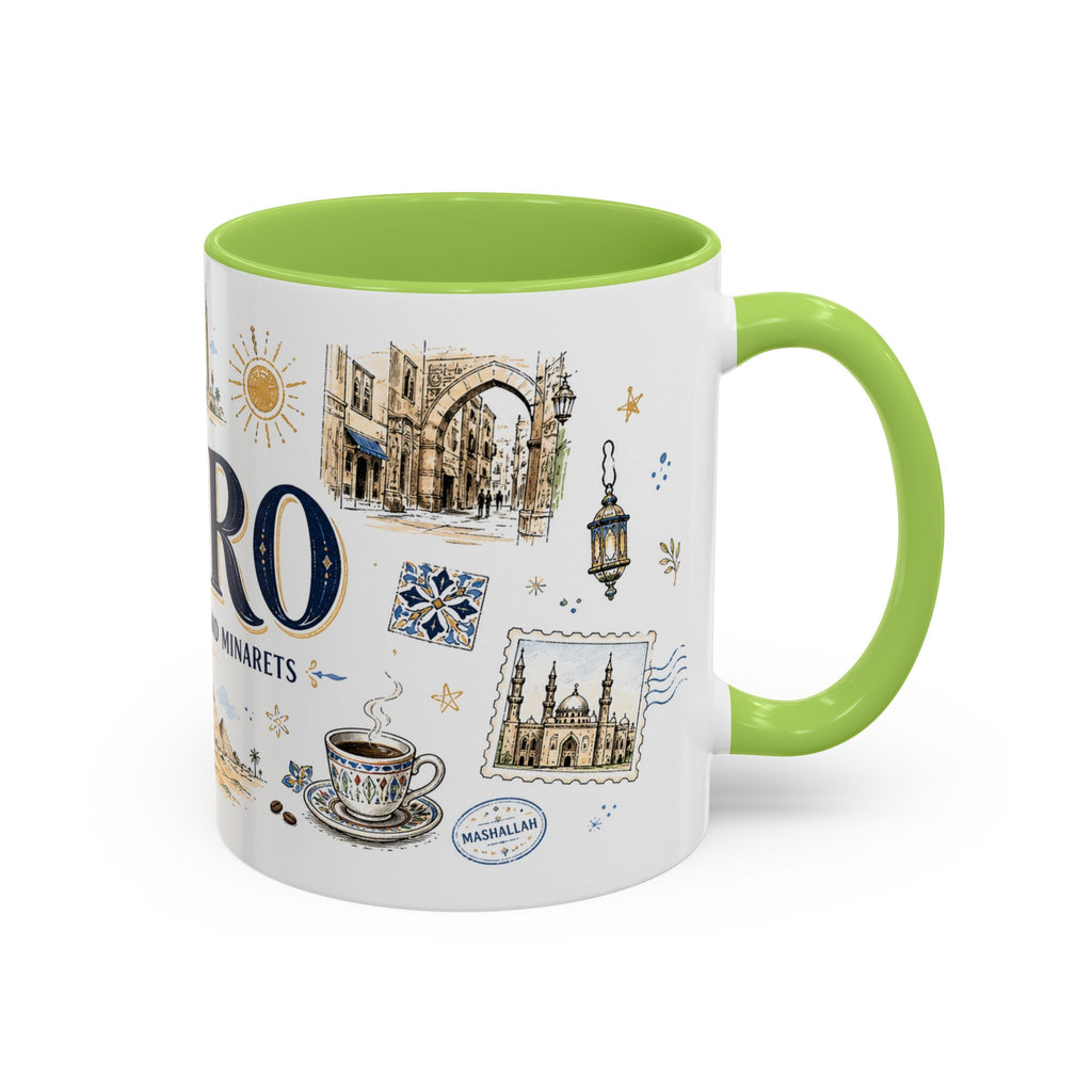 Cairo Coffee Mug | Egypt Souvenir Travel Gift | Accent Color Ceramic 11oz 15oz