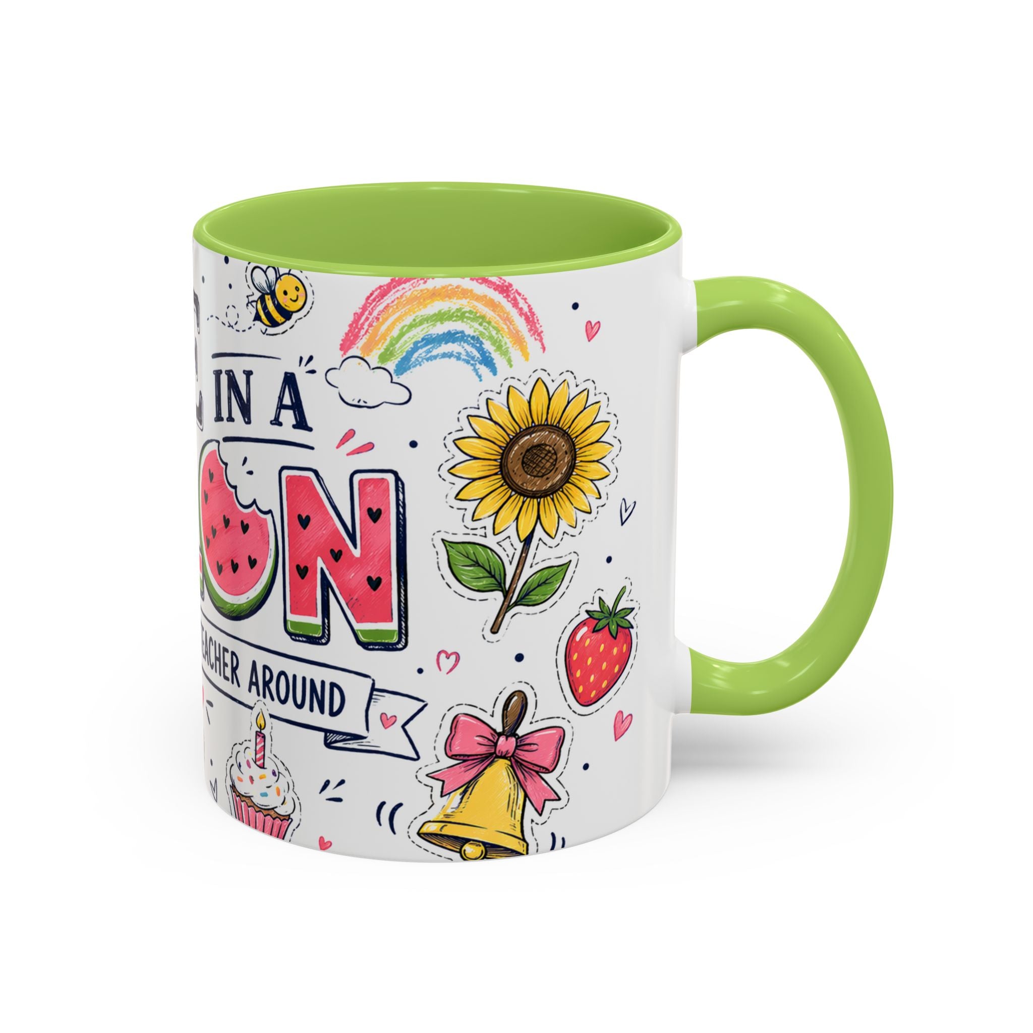 One in a Melon Coffee Mug | Sweetest Teacher Appreciation Gift | Accent Color Ceramic 11oz 15oz