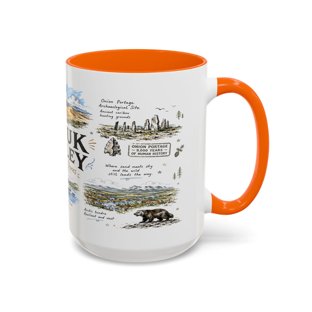 Kobuk Valley National Park Coffee Mug | Alaska Arctic Sand Dunes Gift | Accent Color Ceramic 11oz 15oz