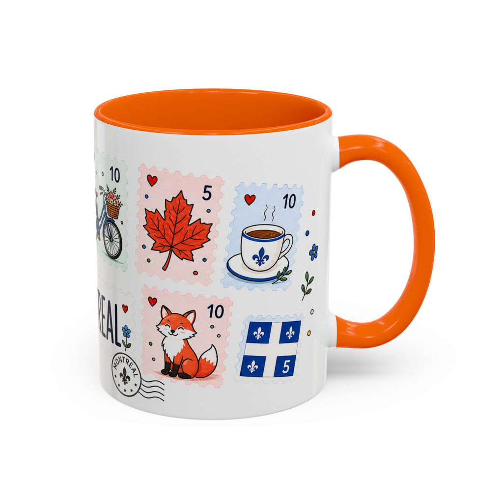 Montreal Coffee Mug | Postage Stamp Collage Mug | Travel Souvenir Accent Cup 11oz 15oz