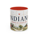 Indiana State Mug | Moving Away, Long Distance Friendship Gift | Botanical Map Accent Cup