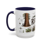Redwood National Park Coffee Mug | California Coastal Forest Hiking Gift | Accent Color Ceramic 11oz 15oz