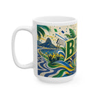 Brazil Soccer Spirit Coffee Mug | Soccer Fan Gift | Ceramic 11oz 15oz Match Day Cup