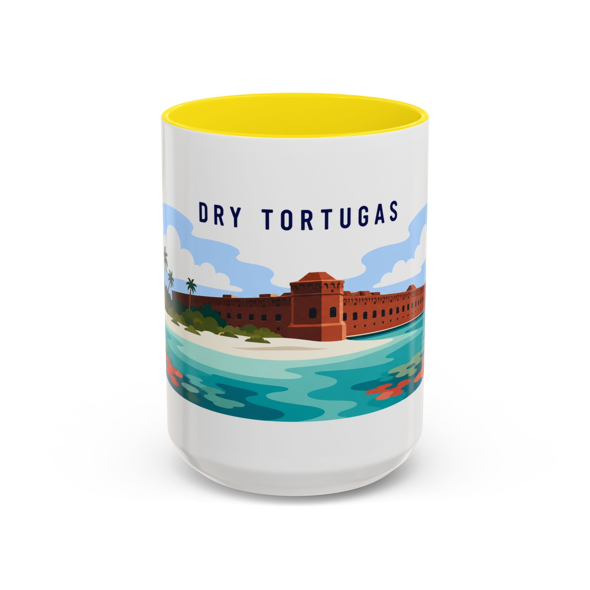 Dry Tortugas National Park Coffee Mug | Solid Color Block Park Souvenir | 11oz 15oz Accent Mug