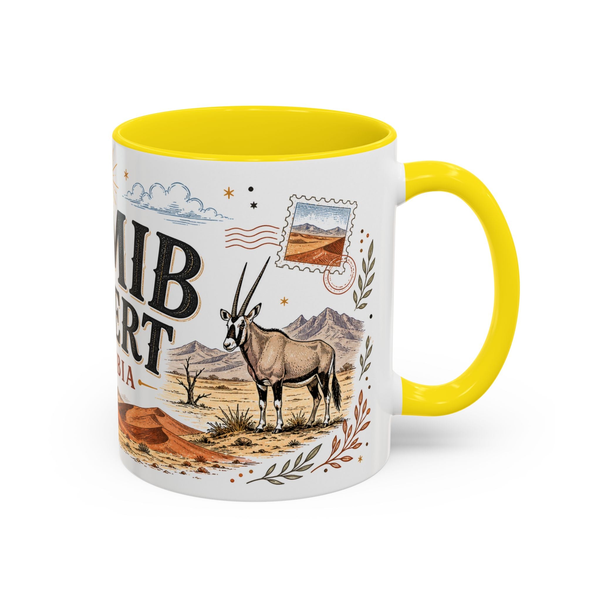 Namib Desert Coffee Mug | Travel Destination Souvenir Gift | Accent Color Ceramic 11oz 15oz