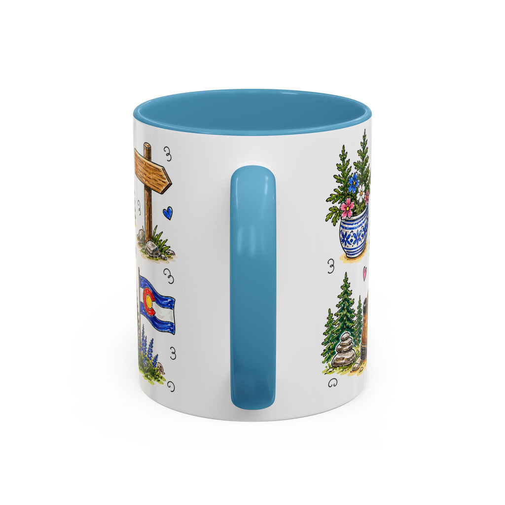 Denver Illustrated Travel Mug | City Souvenir Accent Coffee Mug | 11oz 15oz Ceramic Cup