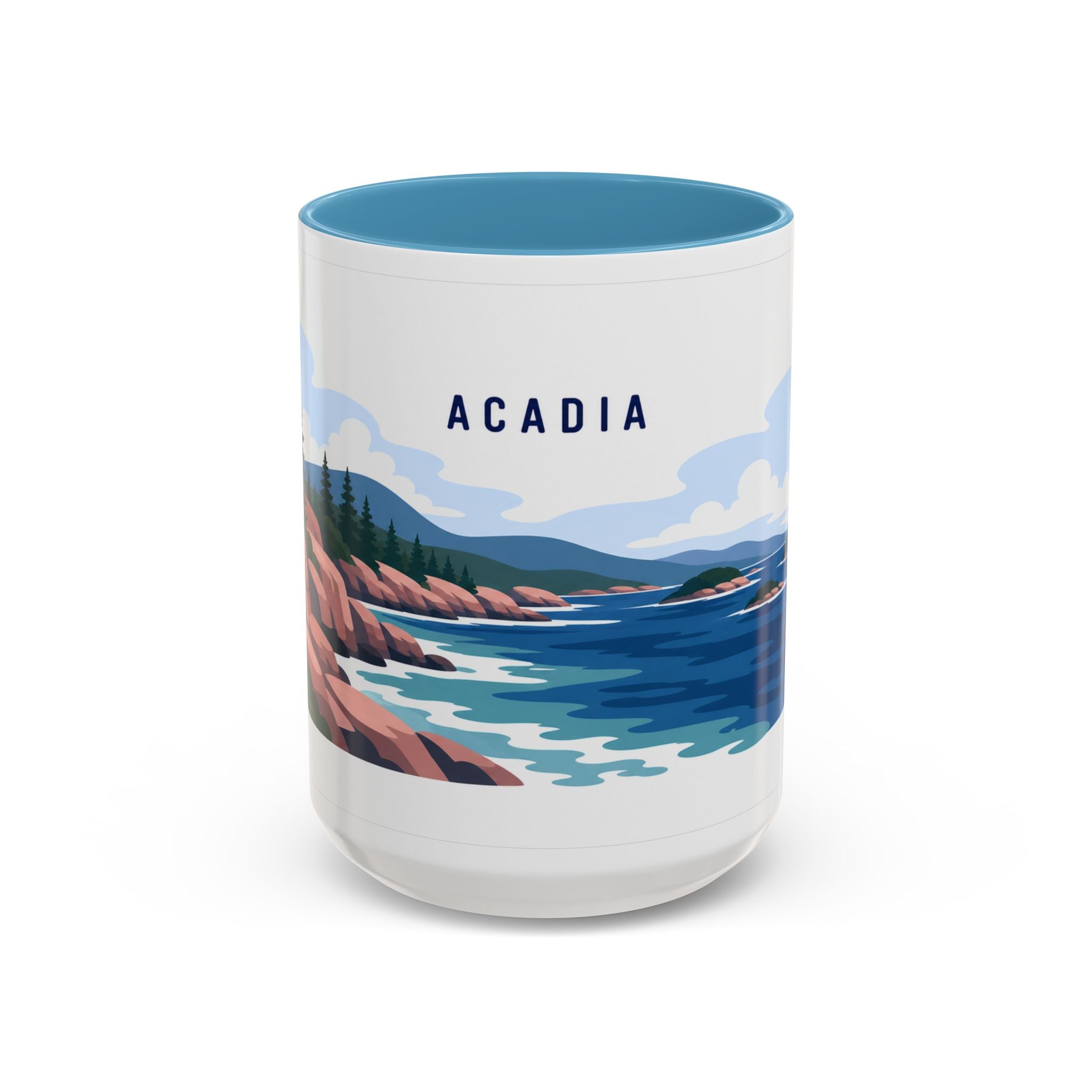 Acadia National Park Coffee Mug | Solid Color Block Park Souvenir | 11oz 15oz Accent Mug