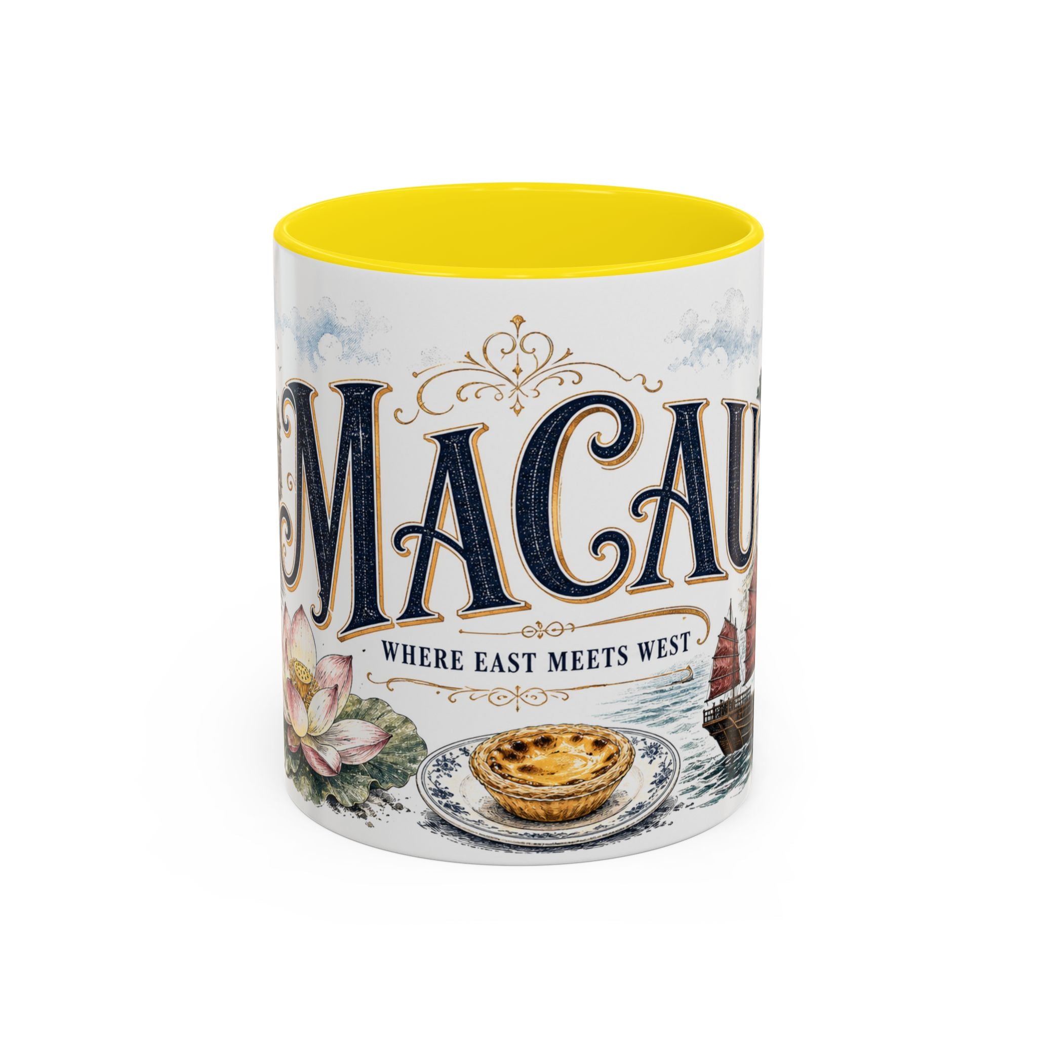 Macau Coffee Mug | Macau Travel Souvenir | Vintage Illustrated City Gift | 11 oz 15 oz Accent Mug