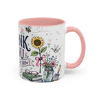 Thank You Teacher Coffee Mug | For Helping Me Grow Appreciation Gift | Accent Color Ceramic 11oz 15oz