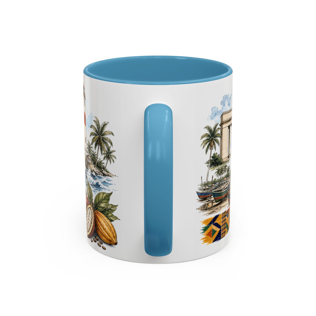 Accra Coffee Mug | Ghana Travel Souvenir | Vintage Illustrated City Gift | 11 oz 15 oz Accent Mug