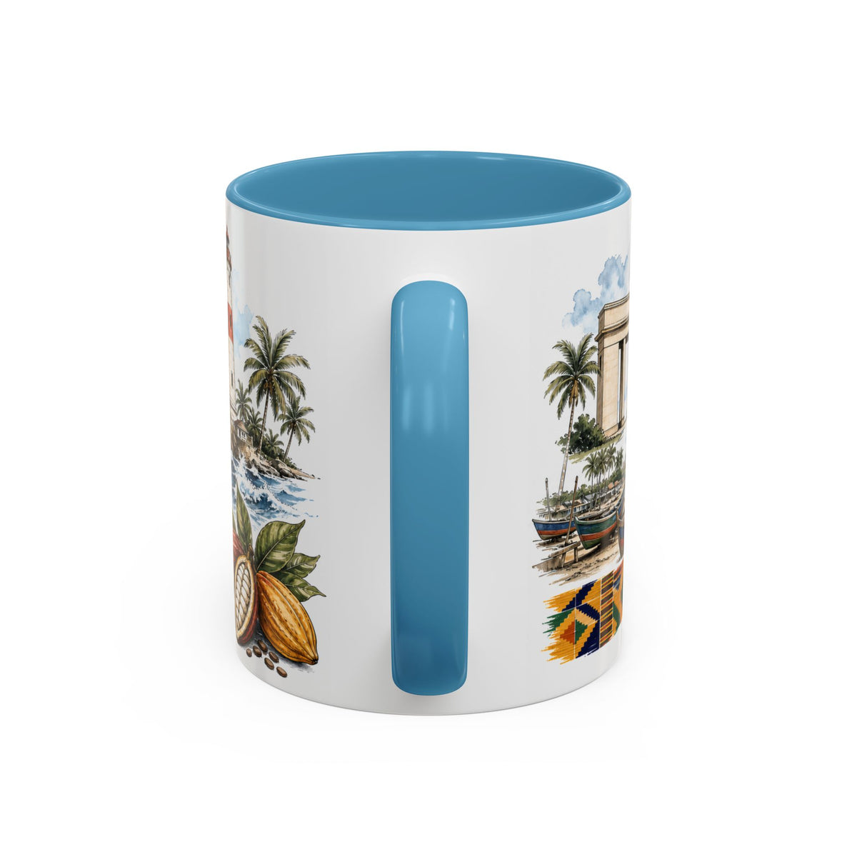 Accra Coffee Mug | Ghana Travel Souvenir | Vintage Illustrated City Gift | 11 oz 15 oz Accent Mug