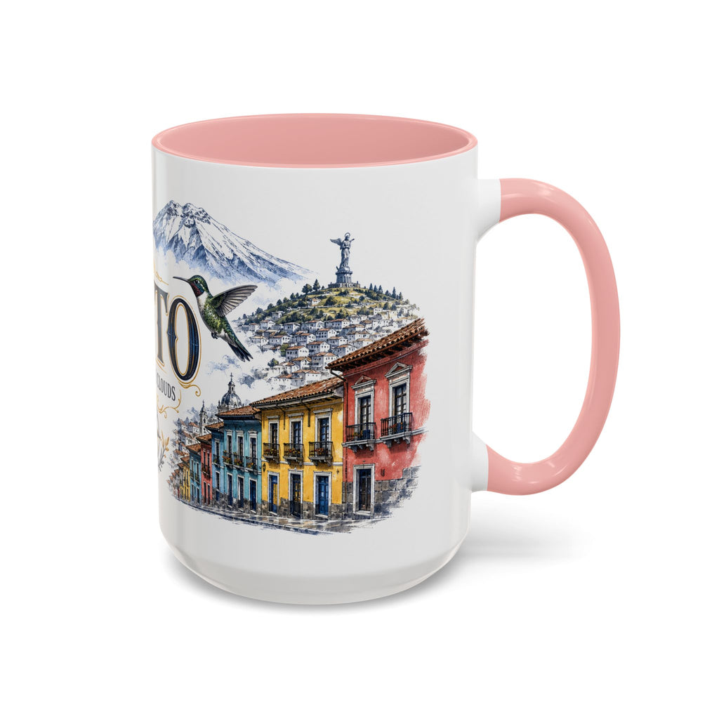 Quito Coffee Mug | Ecuador Travel Souvenir | Vintage Illustrated City Gift | 11 oz 15 oz Accent Mug