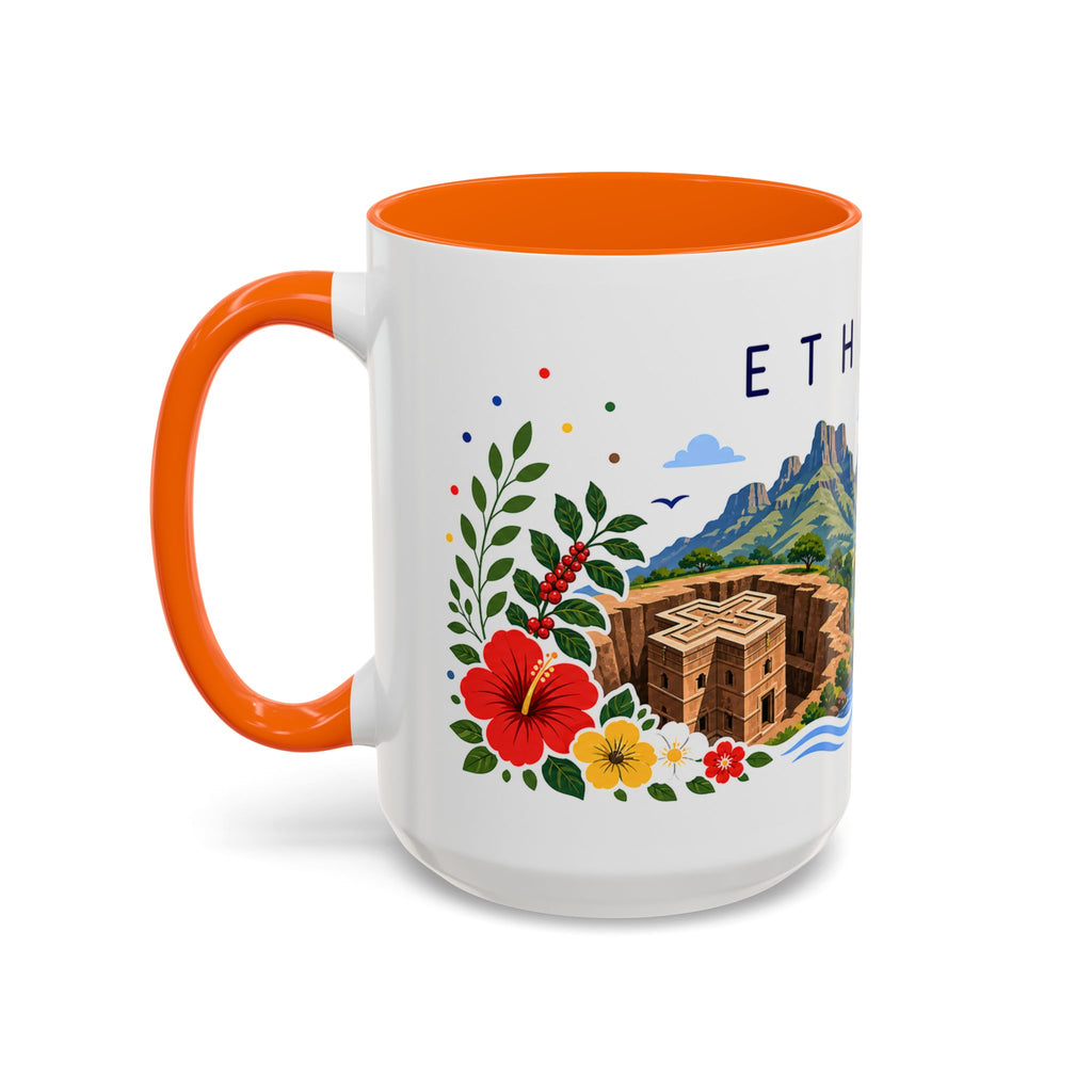 Ethiopia Coffee Mug | Travel Souvenir Accent Mug | Place Gift Ceramic Cup 11oz 15oz