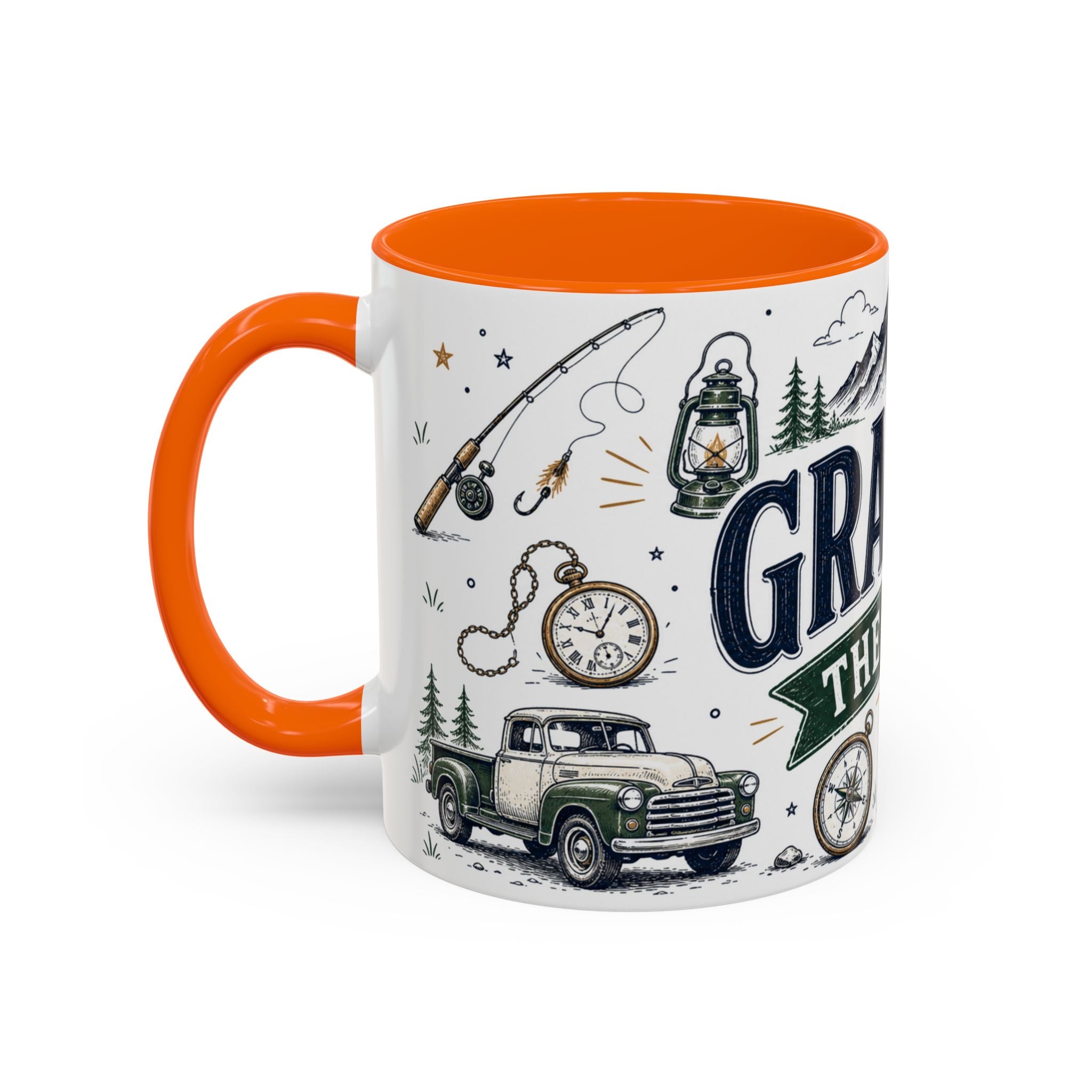 Grandpa The Legend Coffee Mug | Gift From Grandkids | Accent Color Ceramic 11oz 15oz