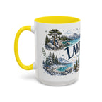Lake Tahoe Mug, California Nevada Travel Souvenir, Bucket List Gift, Accent Ceramic Coffee Mug 11oz 15oz
