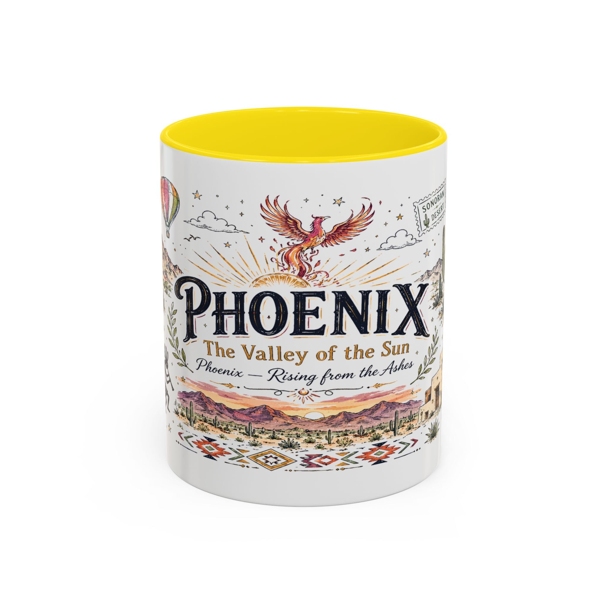 Phoenix Coffee Mug | Arizona Souvenir City Gift | Accent Color Ceramic 11oz 15oz