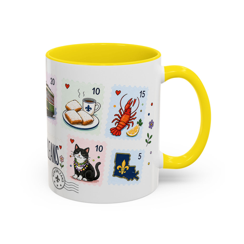 New Orleans Coffee Mug | Postage Stamp Collage Mug | Travel Souvenir Accent Cup 11oz 15oz