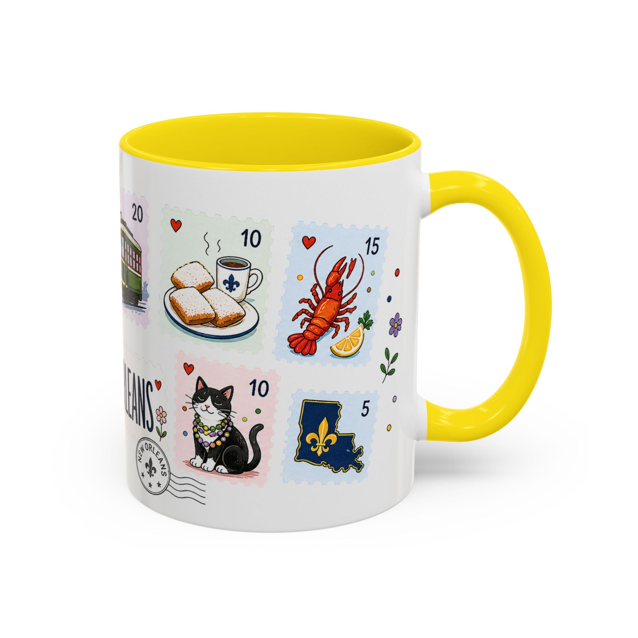 New Orleans Coffee Mug | Postage Stamp Collage Mug | Travel Souvenir Accent Cup 11oz 15oz