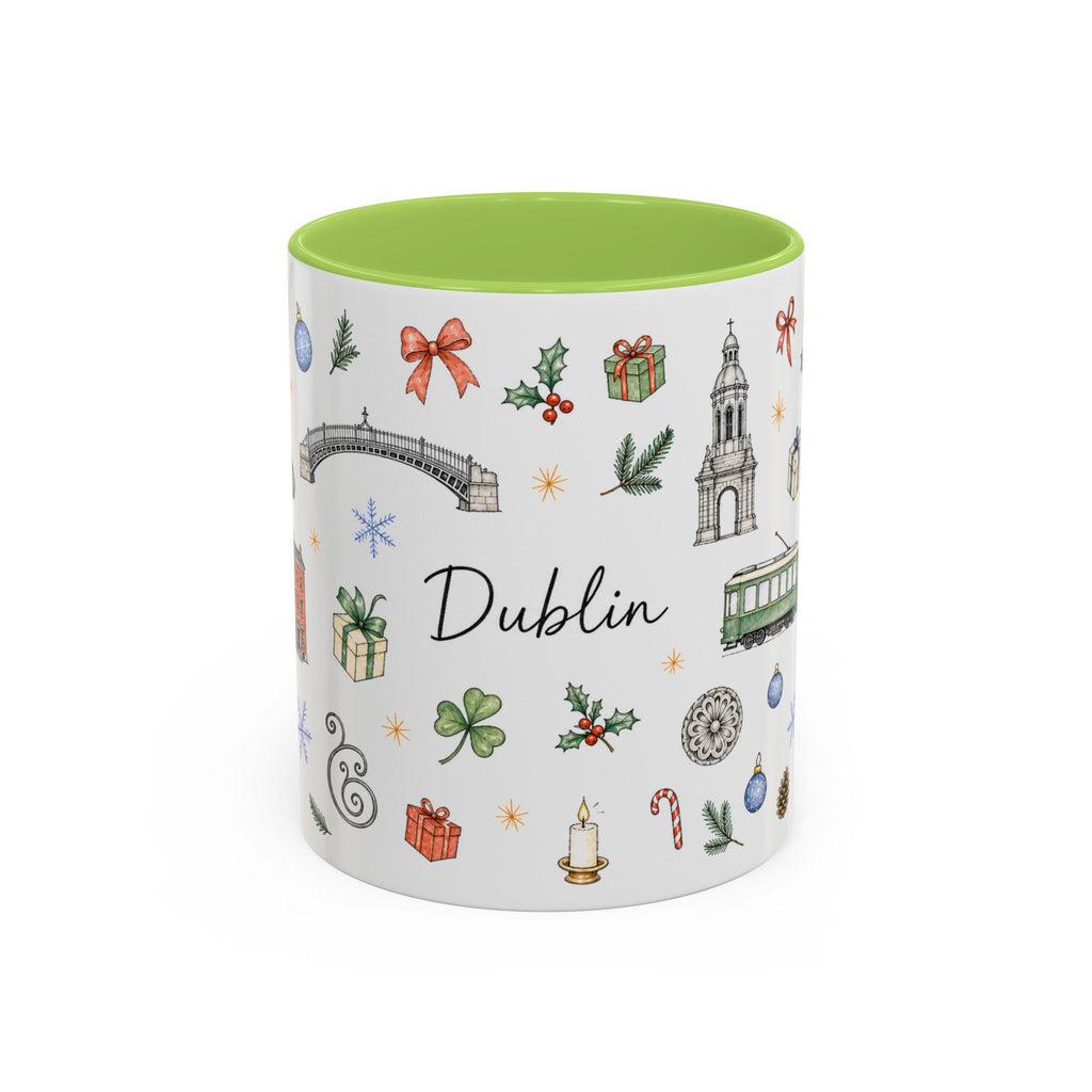 Dublin Christmas Mug | Watercolor City Souvenir, Holiday Travel Gift (11oz/15oz)