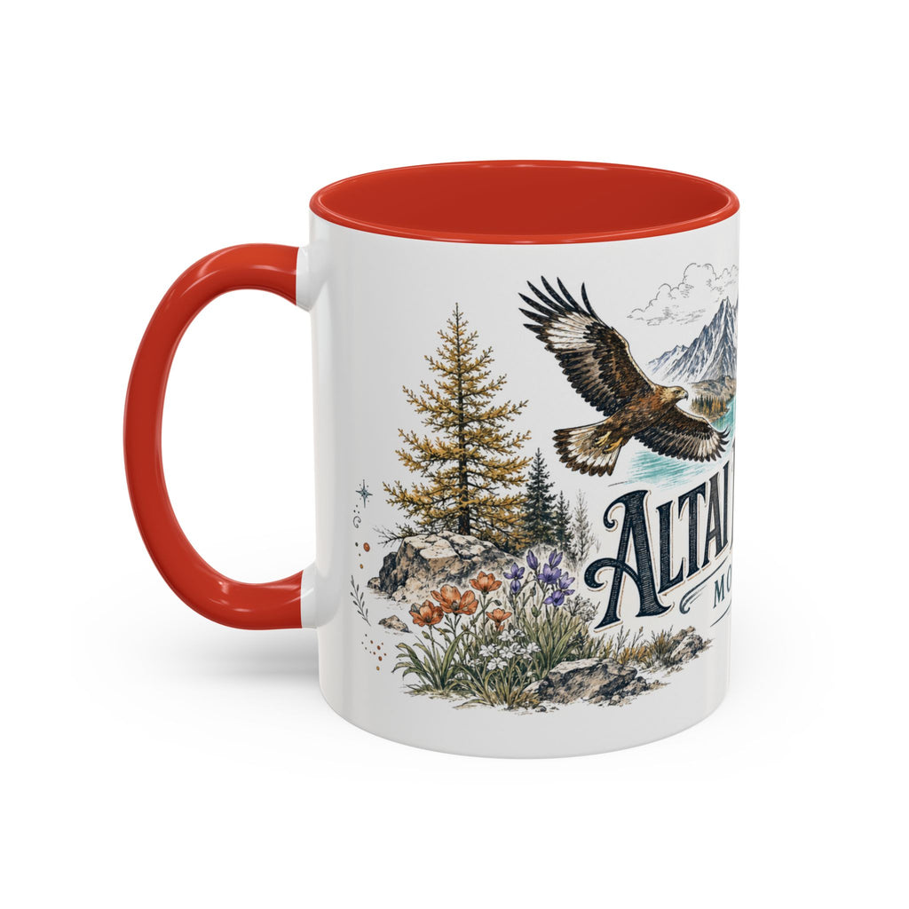 Altai Mountains Mug, Mongolia Travel Souvenir, Bucket List Gift, Accent Ceramic Coffee Mug 11oz 15oz