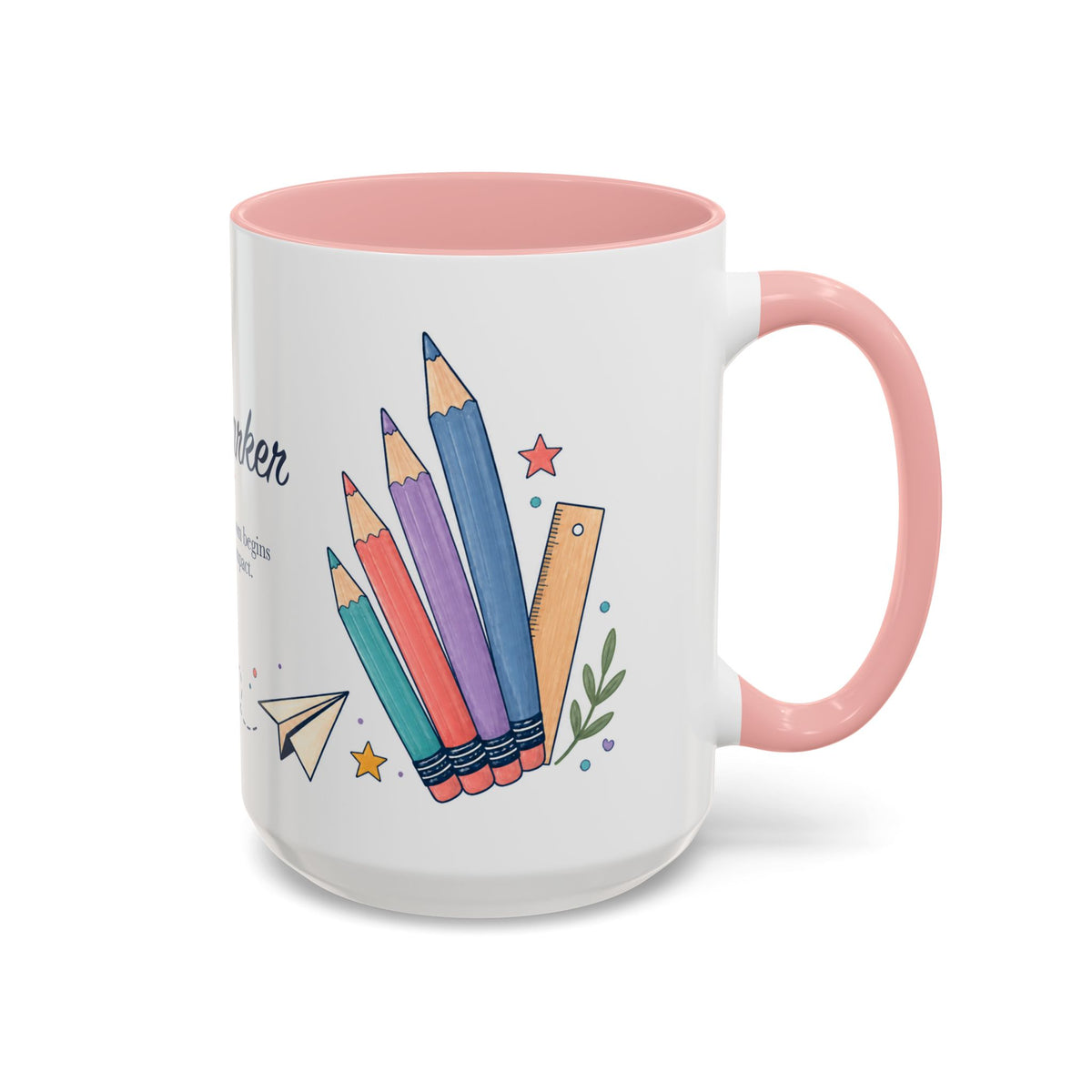 Personalized First Year Teacher Mug | Custom Name Pencil Coffee Cup