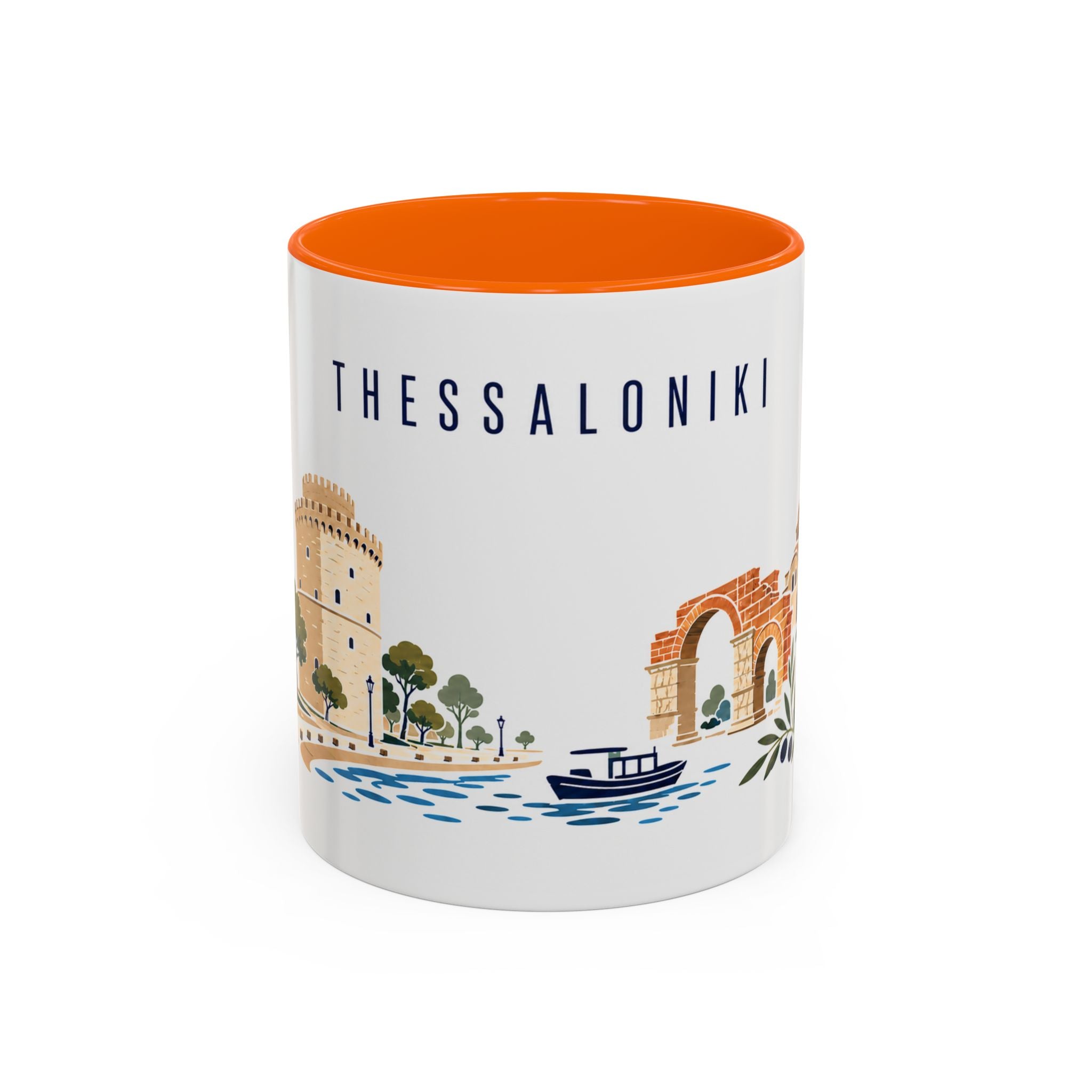 Thessaloniki Coffee Mug | Greece Travel Souvenir | Porcelain Decal City Gift | 11oz 15oz Accent Mug