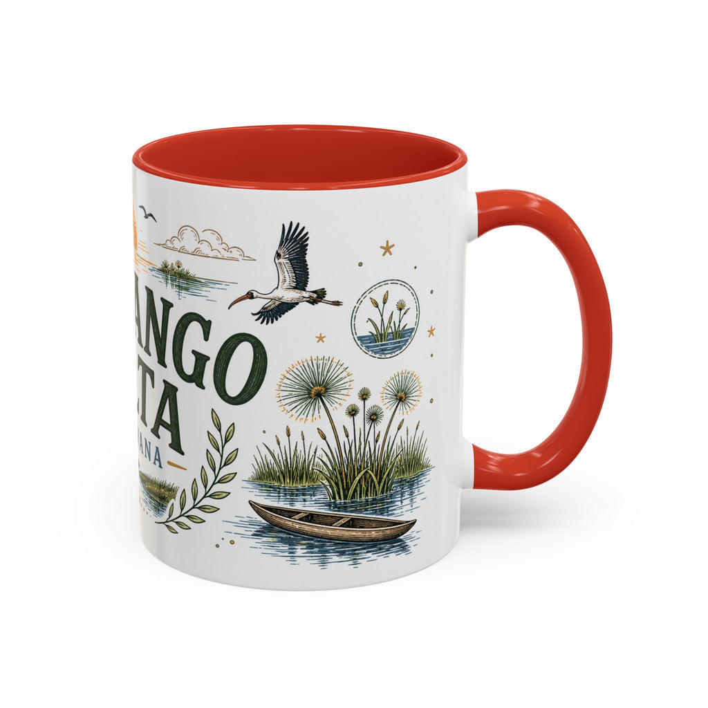 Okavango Delta Coffee Mug | Travel Destination Souvenir Gift | Accent Color Ceramic 11oz 15oz