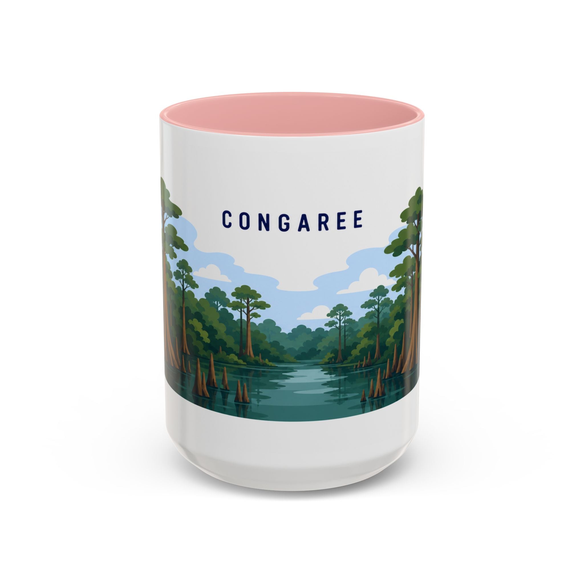 Congaree National Park Coffee Mug | Solid Color Block Park Souvenir | 11oz 15oz Accent Mug