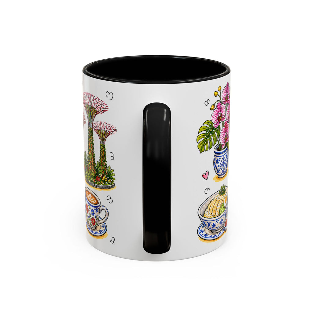 Singapore Illustrated Travel Mug | City Souvenir Accent Coffee Mug | 11oz 15oz Ceramic Cup