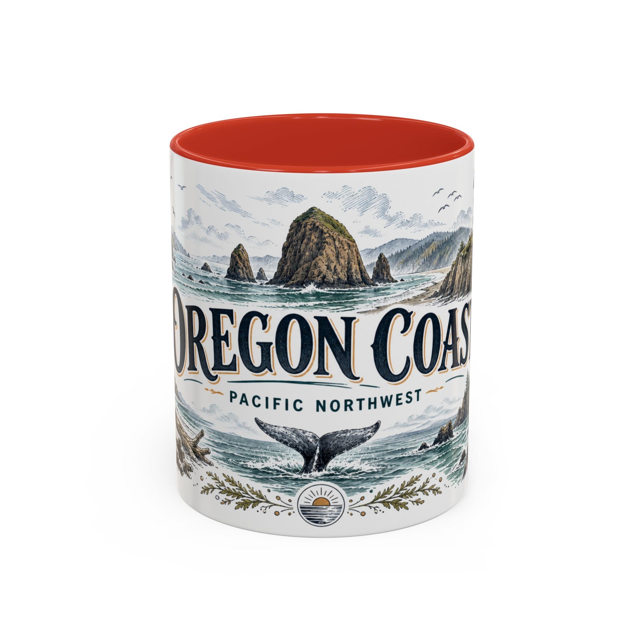 Oregon Coast Mug, Pacific Northwest Travel Souvenir, Bucket List Gift, Accent Ceramic Coffee Mug 11oz 15oz