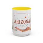 Arizona State Map Mug | Desert Landscape, Botanical Accents, Homesick Gift
