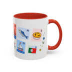 Lisbon Coffee Mug | Postage Stamp Collage Mug | Travel Souvenir Accent Cup 11oz 15oz