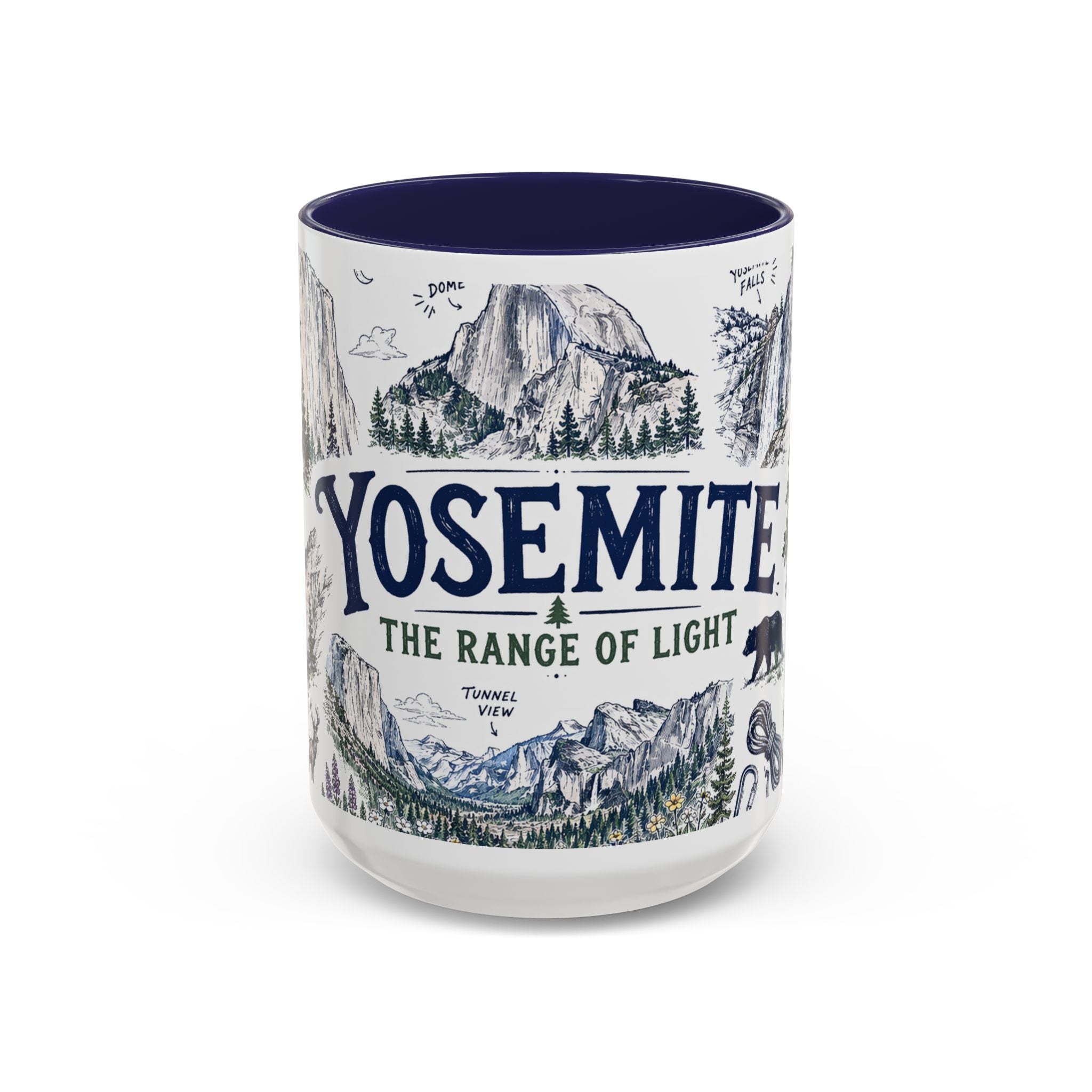 Yosemite National Park Coffee Mug | Hiking Camping Nature Gift | Accent Color Ceramic 11oz 15oz
