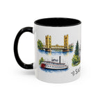 Sacramento Illustrated Travel Mug | City Souvenir Accent Coffee Mug | 11oz 15oz Ceramic Cup