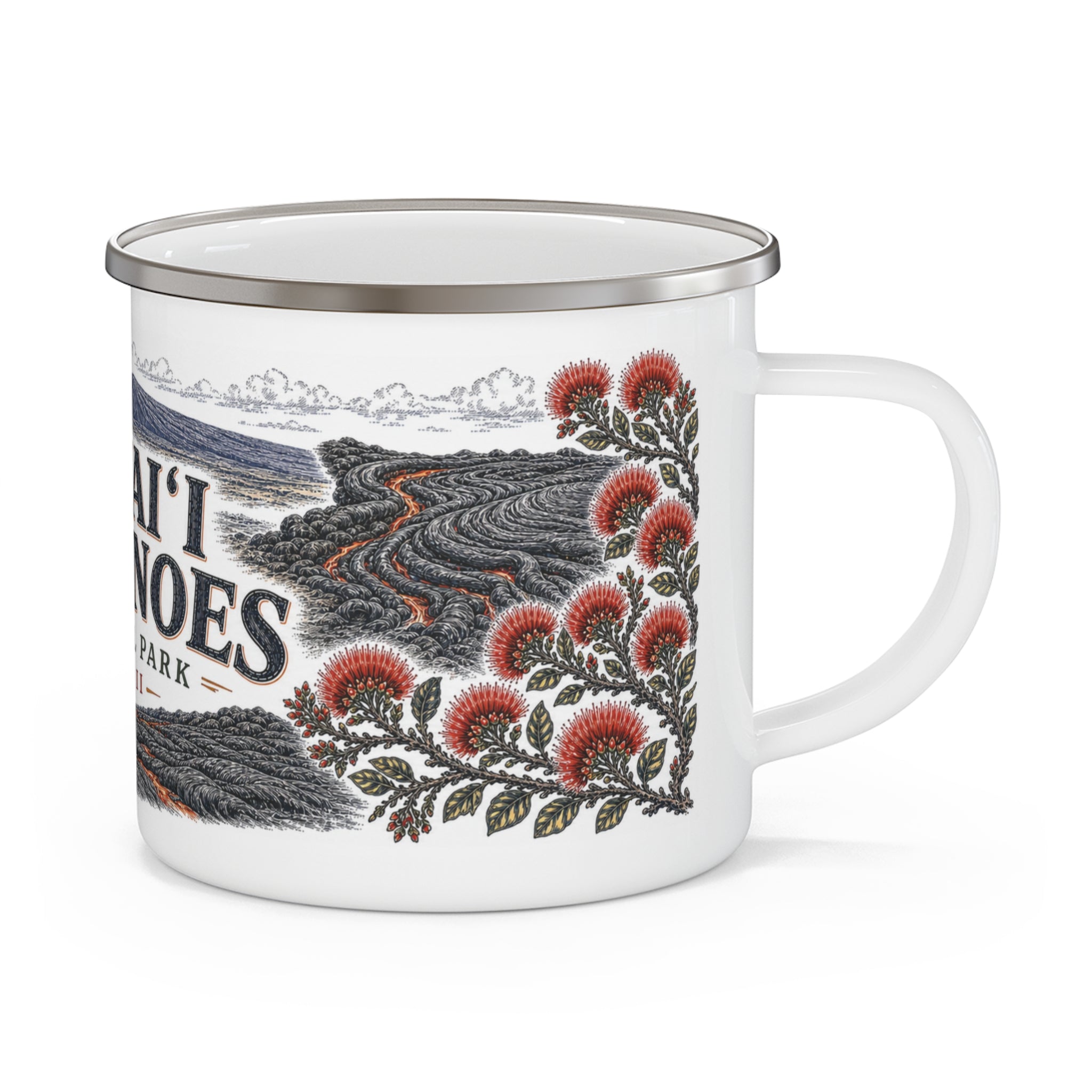Hawaiʻi Volcanoes National Park Vintage Enamel Camping Mug | 12oz National Park Hiking Gift