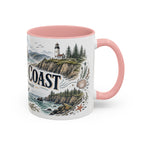 Oregon Coast Mug, Pacific Northwest Travel Souvenir, Bucket List Gift, Accent Ceramic Coffee Mug 11oz 15oz