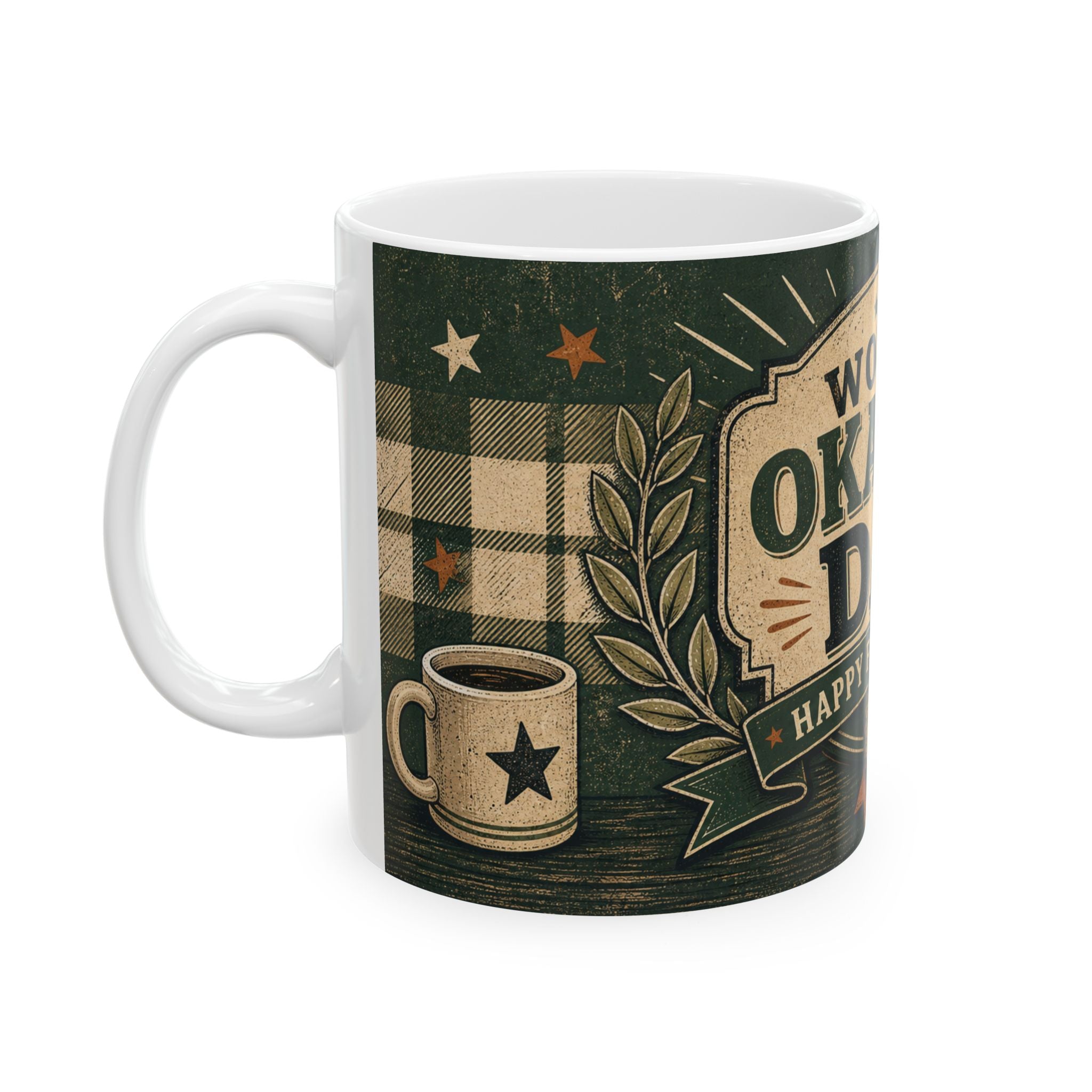 World's Okayest Dad Father's Day Coffee Mug | Dad Gift | Ceramic 11oz 15oz Cup