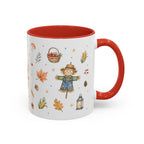 Thanksgiving Mug | Country Harvest Watercolor Gift | Pumpkin Scarecrow Accent Cup 11oz 15oz