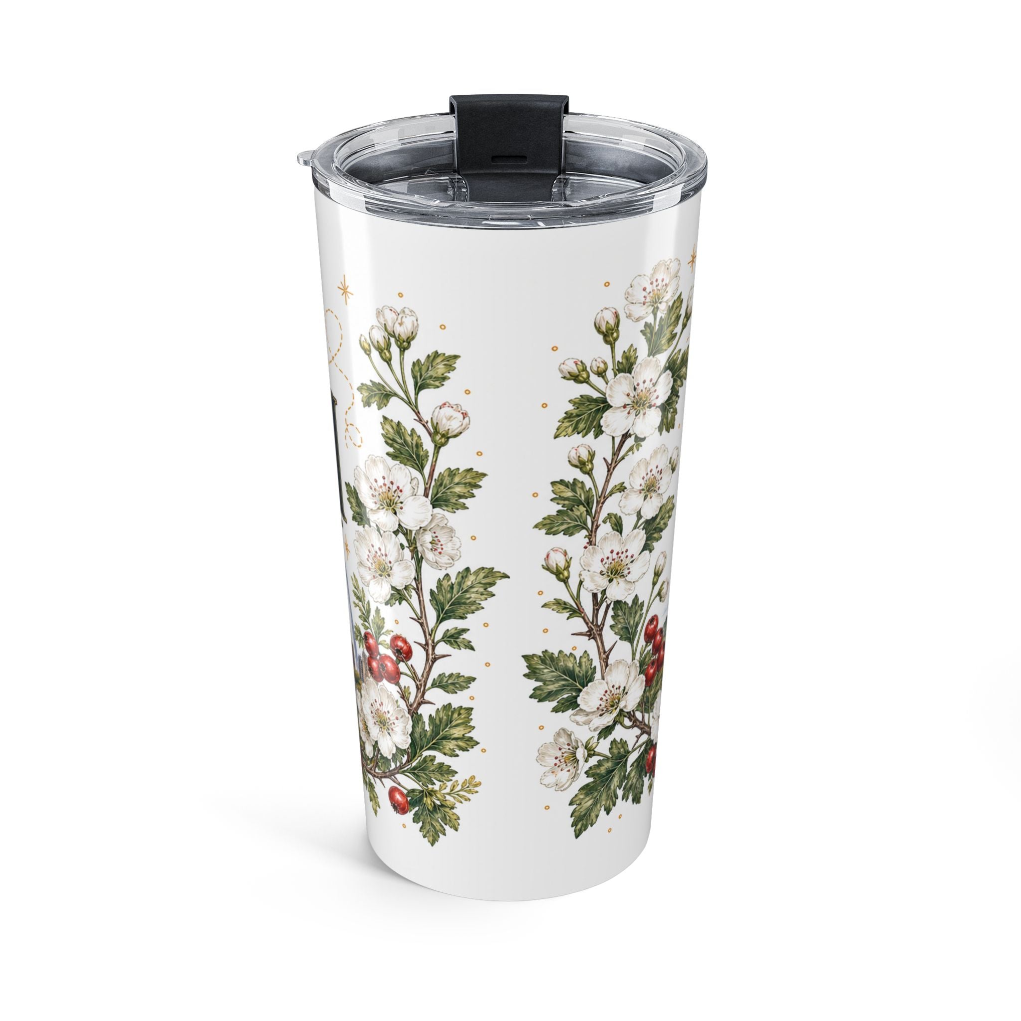 Missouri State Flower 20oz Tumbler | Hawthorn Botanical State Flower Gift | Insulated Stainless Steel Travel Cup
