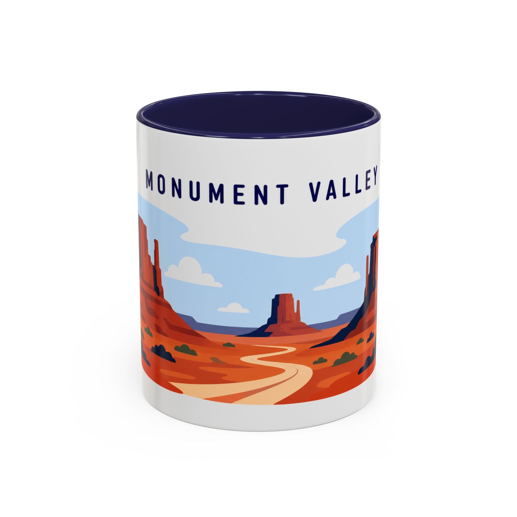 Monument Valley Coffee Mug | Travel Destination Souvenir Gift | Accent Color Ceramic 11oz 15oz
